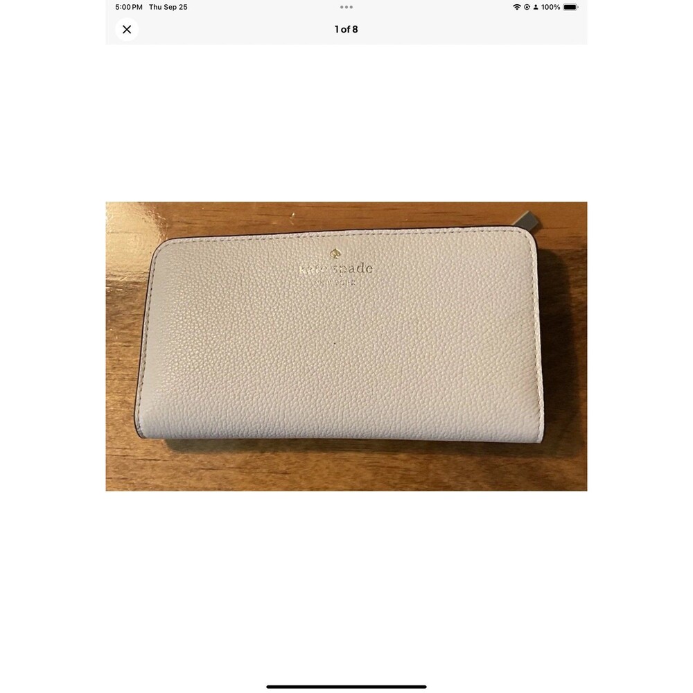 Kate Spade Darcy Large Slim Bifold Leather Wallet In Warm White NEW WITHOUT TAG